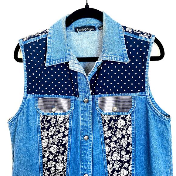 Vintage Shelly & Arnold Denim Vest M - Picture 3 of 7